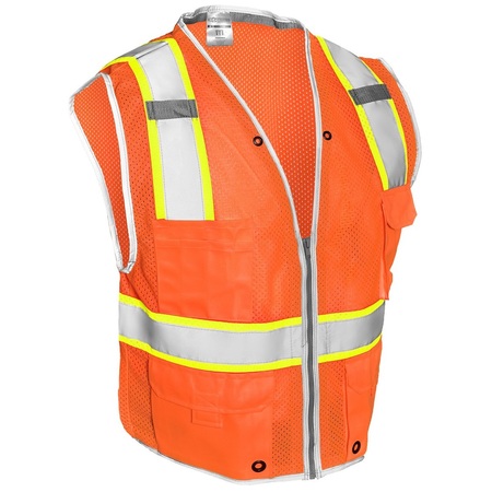 KISHIGO L, Orange, Class 2, Premium Brilliant Series Heavy Duty Vest 1511-L